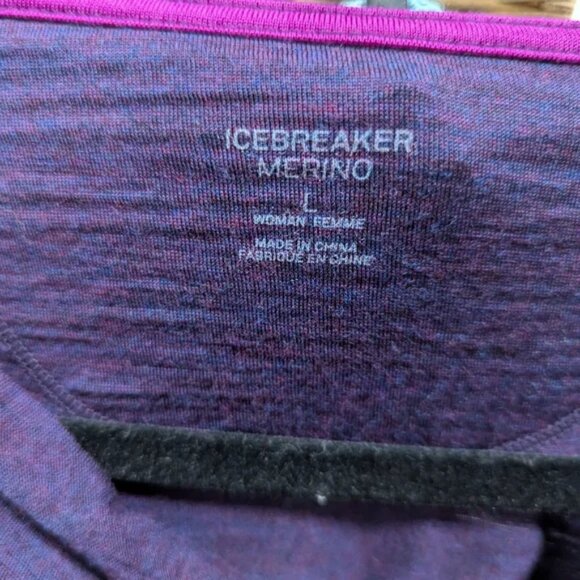 Icebreaker Merino Wool Purple Dress Size L - Picture 2 of 3